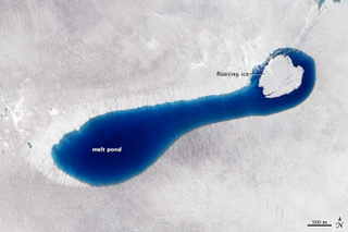 Illustration for article titled Melt Ponds on Ice Sheets Are Chillingly Beautiful